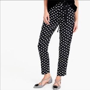 J. Crew Black + White Star Print Side Tie Pants - Size 6 Petite